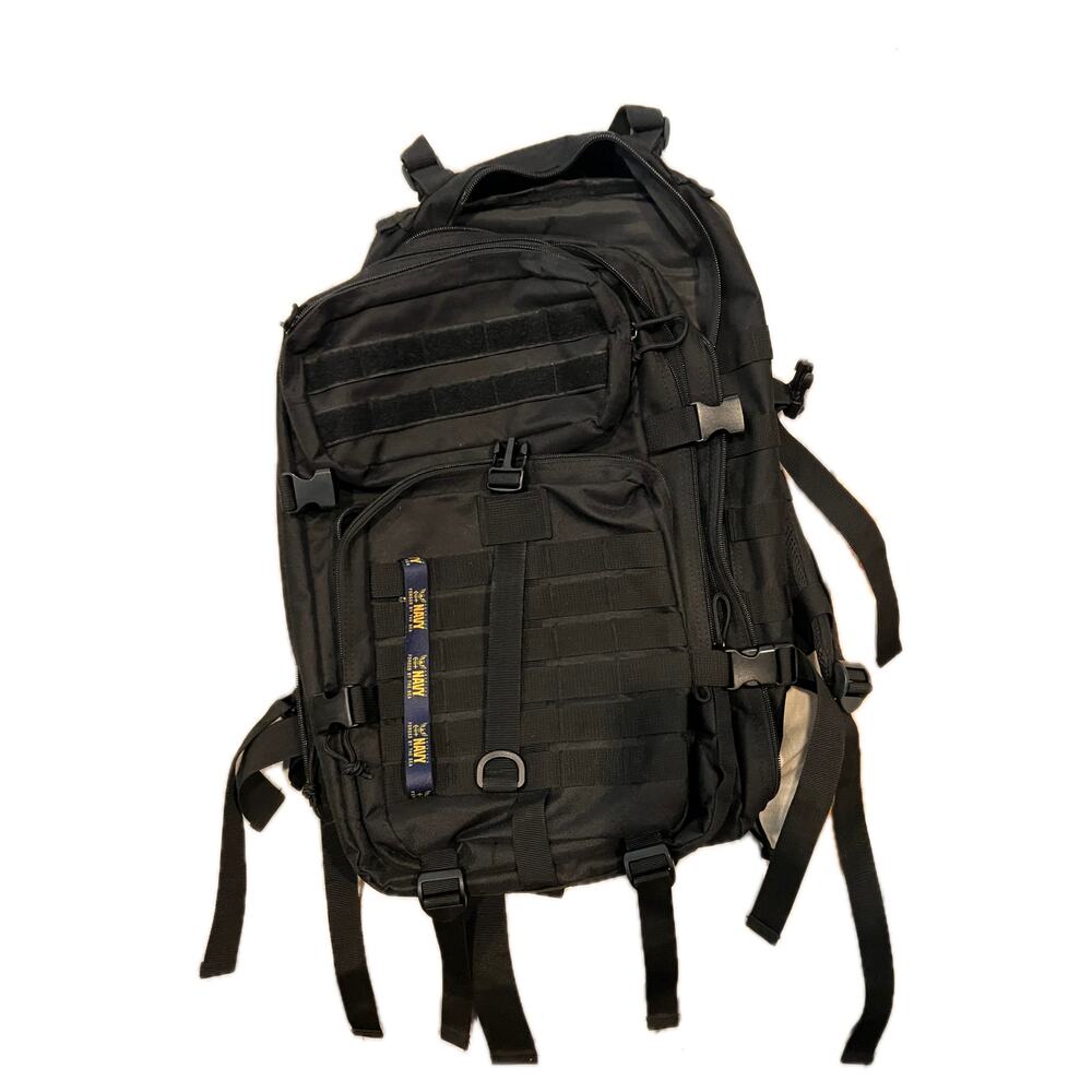 Tactical Black Men's Backpack - Durable MOLLE Daypack